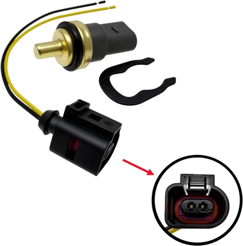 Miniatura 4 de Sensor de temperatura del refrigerante del motor con arnés de conector Pigtail 06A919501 Compatible con A3 A4 A6 A8 Quattro Q7 Beetle Eo-s GTI