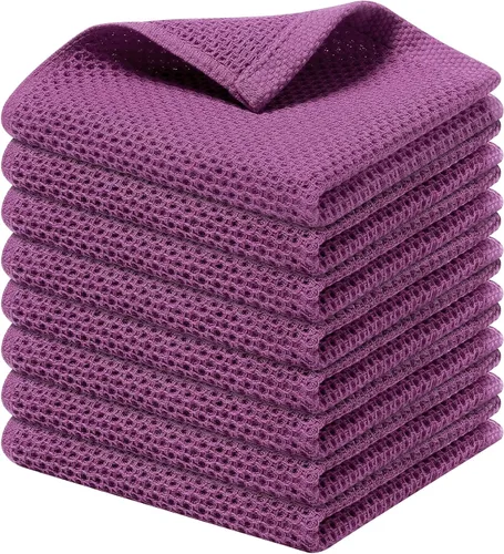 Miniatura 155 de Kitinjoy - Paños de cocina de 100 % algodón, tela de tejido gofrado, paño de limpieza ultrasuave, absorbente y de secado rápido. Gris Oscuro