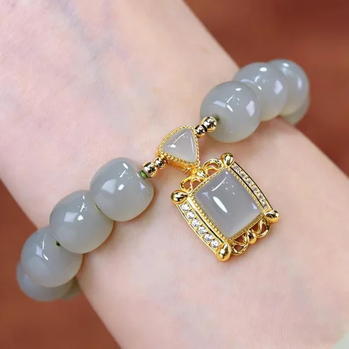 Pulsera de la suerte para mujeres y hombres, juego de pulseras coloridas de cuentas de ágata retro, energía positiva, protección y buena fortuna