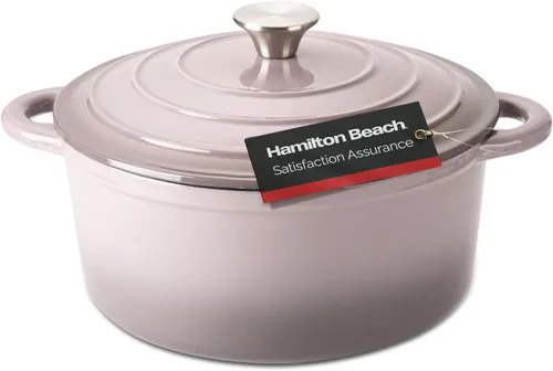 Miniatura 15 de Hamilton Beach Horno holandés de hierro fundido esmaltado de 3 cuartos de galón con tapa, olla resistente para estofar, asar y hornear, color rojo