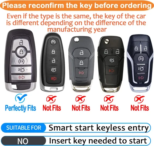 Miniatura 2 de Funda para llavero Ford con llavero de TPU suave de alta calidad, protección completa, compatible con Ford Explorer, Mustang Fusion Escape F150 F250