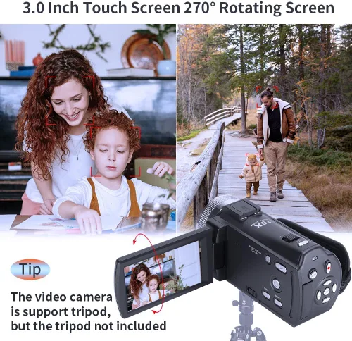 Miniatura 4 de Videocámaras ORDRO HDV-V12 - Videocámara HD 1080P, grabadora de vídeo, cámara de visión nocturna por infrarrojos con tarjeta de memoria de 16G y 2