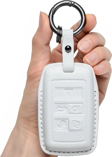 Miniatura 8 de Funda para llavero Land Rover/Jaguar de piel auténtica con llavero, compatible con Evoque Velar Sport Discovery Freelander2 LR4 Land Rover