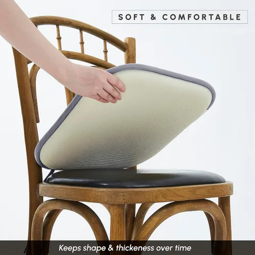 Miniatura 5 de Elegant Comfort Fundas de cojín para silla con lazos y parte trasera de goma antideslizante, espuma viscoelástica gruesa, almohadilla de cojín