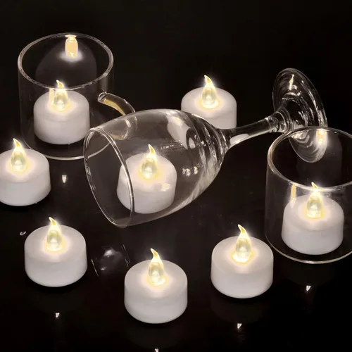 Miniatura 2 de Vela de té, paquete de 150 velas LED sin llama, parpadeantes, color rojo, más de 200 horas, velas de té alimentadas por batería. Ideal para fiestas
