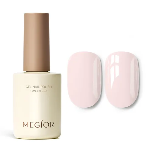 Miniatura 94 de MEGIOR Esmalte de uñas de gel blanco de 0.5 fl oz, color blanco antiguo, secado con luz UV, esmalte de gel francés, arte de uñas, salón de manicura
