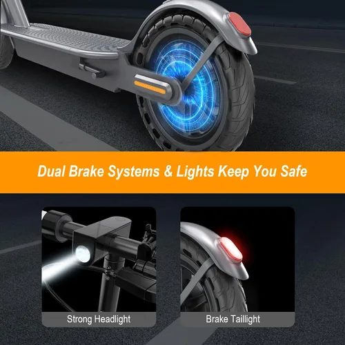 Miniatura 4 de NAVIC Scooter eléctrico para adultos, scooter plegable E con motor potente de 350 W/500 W/750 W, neumáticos sólidos de 8.5 pulgadas/10 pulgadas/14