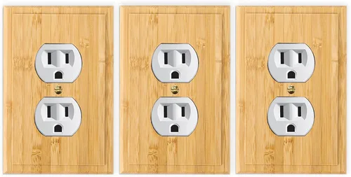 Miniatura 21 de Cubiertas de salida de madera maciza, placa de interruptor de luz de 4.8 x 3.14 pulgadas, placas de interruptor de bambú y cubiertas de Placa