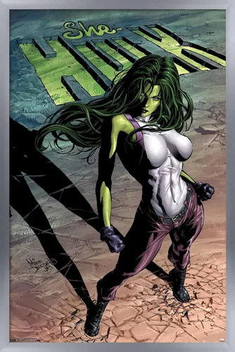 Miniatura 10 de Trends International Marvel Comics - Póster de pared She-Hulk #29, 22.375 x 34 pulgadas, versión enmarcada de madera de granero Versión enmarcada