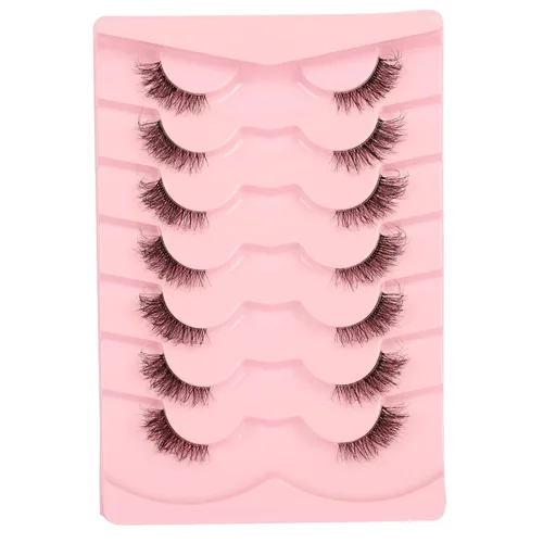 Miniatura 20 de Pestañas de ojo de gato, pestañas postizas de aspecto natural wispy, pestañas de banda transparente con aspecto de extensión de ojo de zorro
