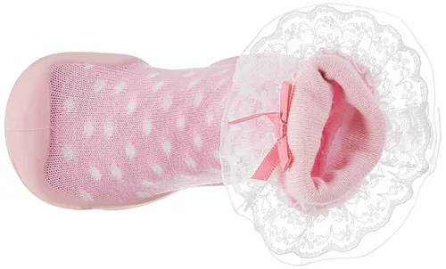 Miniatura 18 de Nuby Snekz - Zapatos cómodos de suela de goma para primeros pasos, lunares rosados, talla S, 7-14 meses