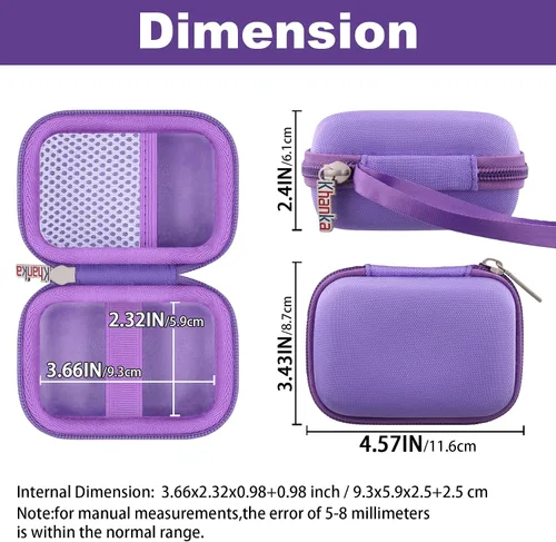 Miniatura 3 de khanka Hard Case Replacement for Anker 45W Wall Charger 5,000mAh 20W Portable Charger, 521 Power Bank (PowerCore Fusion), Case Only (Purple)