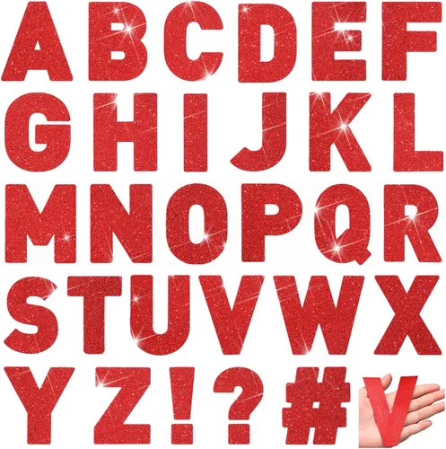 Miniatura 15 de Harloon 232 piezas de 24 hojas de letras grandes con purpurina, letras del alfabeto con letra grande, kit de letras autoadhesivas para buzón, Dorado