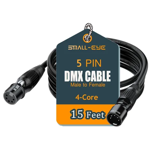 Miniatura 8 de SMALL-EYE Cable DMX de 5 pines de 3 pies, paquete de 8 – Cable de iluminación de escenario macho a hembra de 4 núcleos DMX512 (3 pies)