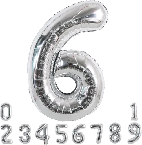 Miniatura 8 de TONIFUL Globos plateados de 40 pulgadas con números grandes del 0 al 9, número 8, globos digitales de aluminio de helio Mylar con números grandes