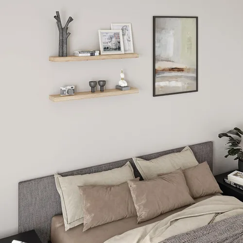Miniatura 7 de Ballucci - Estantes flotantes, juego de estantes de pared de madera de 36" con soportes invisibles para baño, sala de estar, dormitorio, cocina