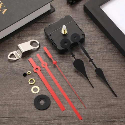 Miniatura 5 de Mecanismo de movimiento de reloj de eje largo de alto par para pared, kit de mecanismo de reloj de cuarzo con 2 pares diferentes de manecillas, kit