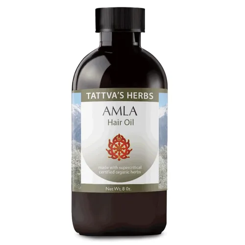 Tattva's Herbs Aceite Amla para el crecimiento del cabello y tratamiento del cuero cabelludo, aceite indio prensado en frío y sin refinar, botella