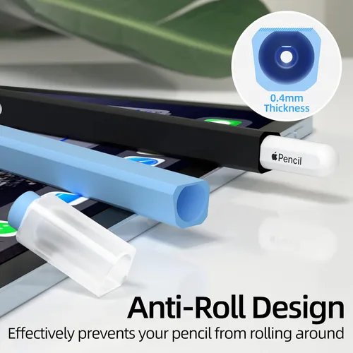 Miniatura 5 de Paquete de 2 estuches compatibles con Apple Pencil Pro/Apple Pencil de 2ª generación, funda de silicona antideslizante, compatible con carga