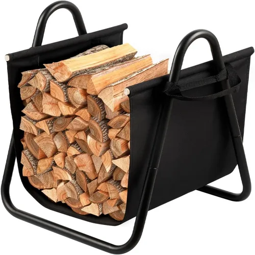 Miniatura 8 de AMAGABELI GARDEN & HOME Soporte para Troncos de Chimenea Interior Soporte de Cesta de Leña Portador Estante de Metal para Madera Rack para Leña