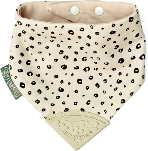 Miniatura 14 de Cheeky Chompers Neckerchew babero de dentición, babero estilo bandana 2 en 1 con mordedor de silicona de grado alimenticio Midnight