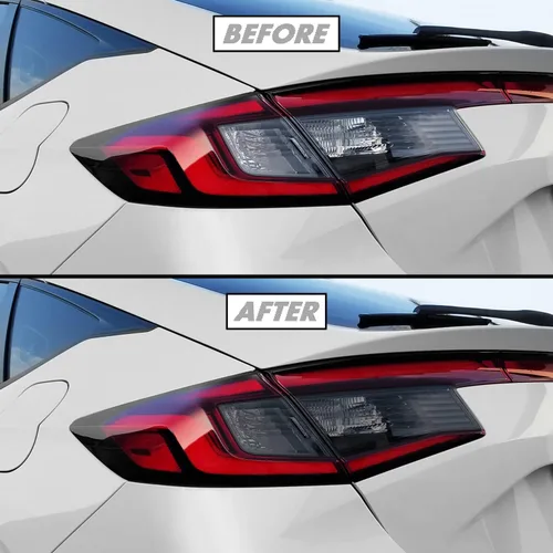 Miniatura 15 de SlickMod Protector de vinilo para luces traseras, precortado, tinte ahumado, para Honda Civic Hatchback 2022-2023