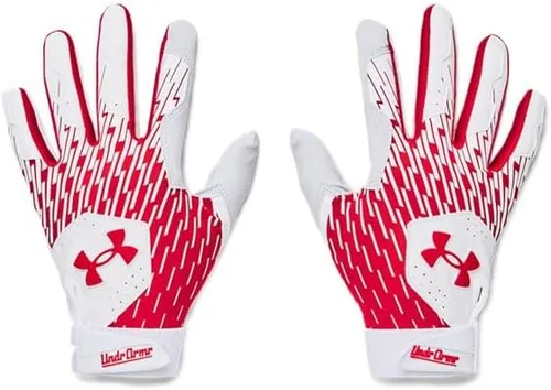 Miniatura 26 de Under Armour Guantes de béisbol Clean Up para hombre (100) blanco / plata metálica / plata metálica