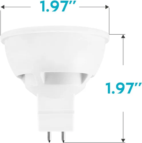 Miniatura 4 de LUXRITE Bombilla LED MR16 equivalente a 50 W, 12 V, 5000 K blanco brillante regulable, 500 lúmenes, bombilla LED GU5.3 de 6.5 W, clasificación
