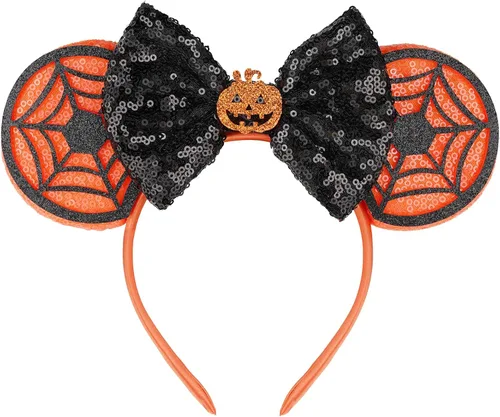 Miniatura 21 de FANYITY - Orejas de ratón, diadema con lentejuelas brillantes para cosplay de ratón para niños, niñas y mujeres, para Halloween y viaje a Disney
