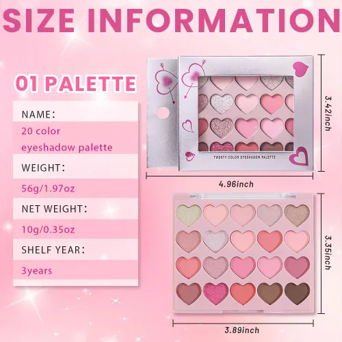 Miniatura 6 de SUAKE Paleta de sombras de ojos rosa nude, mate y brillante, alta pigmentación, 20 colores, marrón y morado para maquillaje de ojos, paleta
