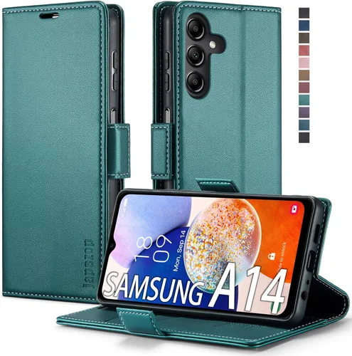 Miniatura 11 de Funda para Samsung Galaxy A13 5G, Samsung Galaxy A13 5G con tarjetero [bloqueo RFID] atril magnético, funda de cuero con tapa para Samsung Galaxy