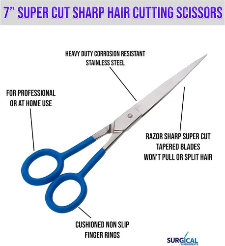 Miniatura 5 de Tijeras de peluquería profesionales súper cortadas de 7 pulgadas, tijeras profesionales de corte de pelo para hombres y mujeres, suave y fácil