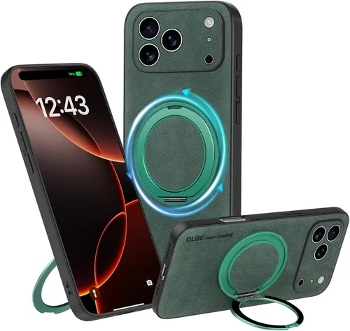 Miniatura 60 de Funda de silicona con soporte para iPhone 17 Pro [compatible con MagSafe] [Protección completa de la cámara] (6.3 pulgadas 2025), fundas de teléfono