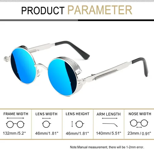 Miniatura 4 de Gafas de sol Joopin polarizadas, estilo Lennon, redondas, gafas de sol estilo hippy redondas para mujer y hombre