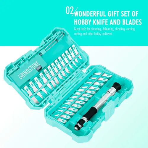 Miniatura 2 de FantastiCAR Juego de 29 cuchillos para manualidades, cortador de precisión para trabajos artísticos, álbumes de recortes, plantillas, modelado