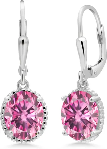 Miniatura 113 de Gem Stone King Aretes colgantes de gota para mujer, plata de ley 925, piedra natal ovalada de 0.354 x 0.276 in, joyería fina, regalos para ella
