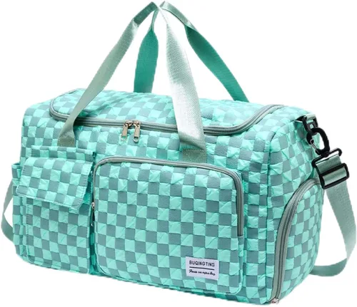 Miniatura 62 de Bolsa de Gimnasio Pequeña para Mujer, Bolsa de Lona de Viaje, Bolsa de Fin de Semana con Compartimento para Zapatos