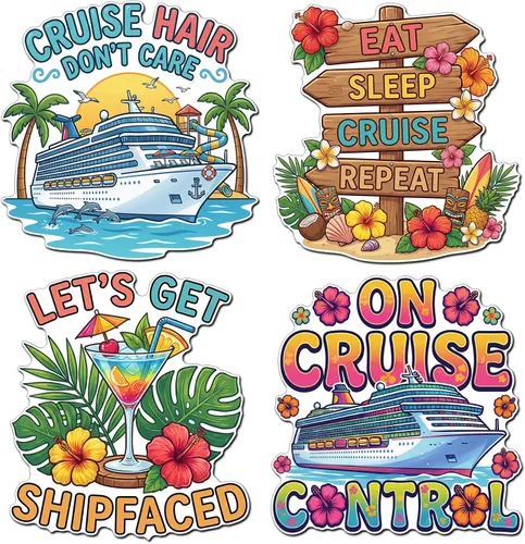 Miniatura 16 de Hoteam 4 piezas decoraciones magnéticas para puerta de crucero para parejas, imanes náuticos divertidos y resistentes al agua para marido y esposa