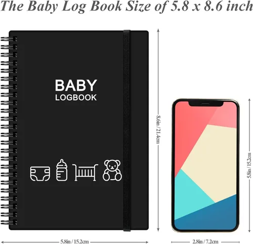 Miniatura 6 de Libro diario de registro del bebé, seguimiento A5 para recién nacidos, páginas de relleno para rastrear y monitorear el horario de tu bebé recién