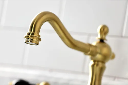 Miniatura 4 de Kingston Brass KS1977PKL Grifo de baño generalizado de duquesa con ventana emergente de latón, latón cepillado