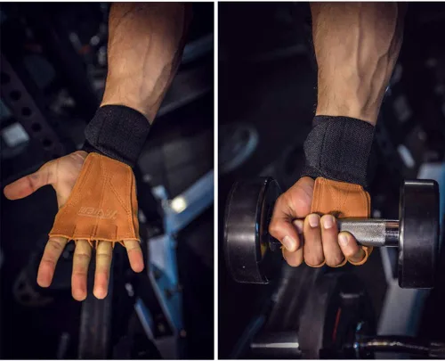 Miniatura 5 de TAVIEW Agarre de mano de cuero con muñequera para levantamiento de pesas, entrenamiento cruzado, gimnasios, WODs y levantamiento de pesas