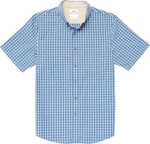 Miniatura 8 de Dubinik® Camisas de manga corta con botones para hombre, 100% algodón, a cuadros, camisas casuales con bolsillo