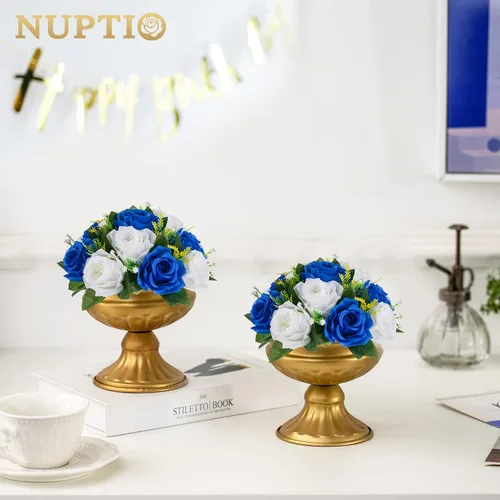Miniatura 62 de NUPTIO Centros de mesa de flores para mesas de boda: arreglo de bolas de flores artificiales rosa y blanco para bodas, fiestas, 2 piezas de rosas