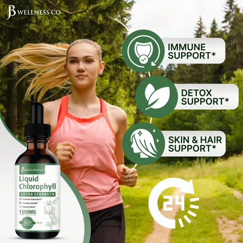 Miniatura 3 de Paquete de 2 gotas de clorofila líquida, concentrado totalmente natural, apoyo al sistema inmunológico, refuerzo de energía y digestión, de hojas