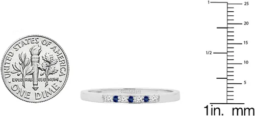 Miniatura 3 de Dazzlingrock Collection Anillo de boda de siete piedras preciosas y diamantes blancos creados en laboratorio redondo de oro de 18 quilates