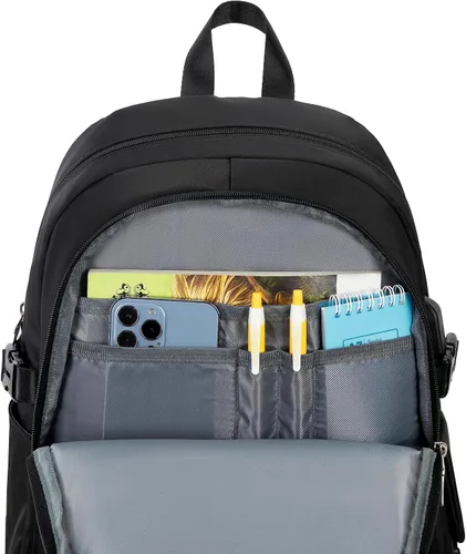 Miniatura 5 de Acmebon Conjunto de mochila para portátil de moda espaciosa para niña, conjunto casual de mochila para mujer, color negro