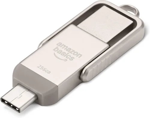 Miniatura 7 de Amazon Basics Unidad Flash USB, Memoria Stick con Puertos Duales USB C y USB A, 128GB, Plata Champán