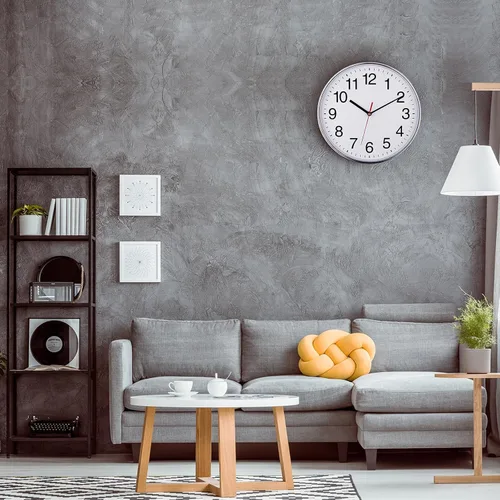 Miniatura 8 de Plumeet Reloj de pared extra grande – Reloj de pared negro silencioso de cuarzo de 16 pulgadas sin tictac – Reloj de pared de diseño simple