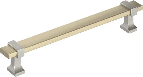 Miniatura 11 de Amerock Overton - Tirador para gabinete de 96 mm de centro a centro en acabado negro mate cepillado/bronce champán, BP36681BMBCZ