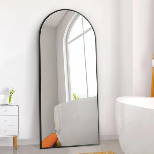 Miniatura 18 de Dolonm Espejo de longitud completa de 65 x 22 pulgadas, espejo de pie de diseño moderno, espejo de cuerpo completo para sala de estar, dormitorio